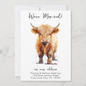 Faire-part Funny Weve Moo-ved Nouvelle adresse Highland Cow M (Devant)