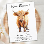 Faire-part Funny Weve Moo-ved Nouvelle adresse Highland Cow M<br><div class="desc">Présentant notre faire-part mobile charmant et moderne avec une vache bébé en haute terre dans une belle aquarelle design. Cette carte mignonne et adorable est parfaite pour ceux qui veulent partager leur nouvelle adresse avec leurs amis et leur famille d'une manière unique et créative. La carte indique "Nous avons Moo-ved!"...</div>