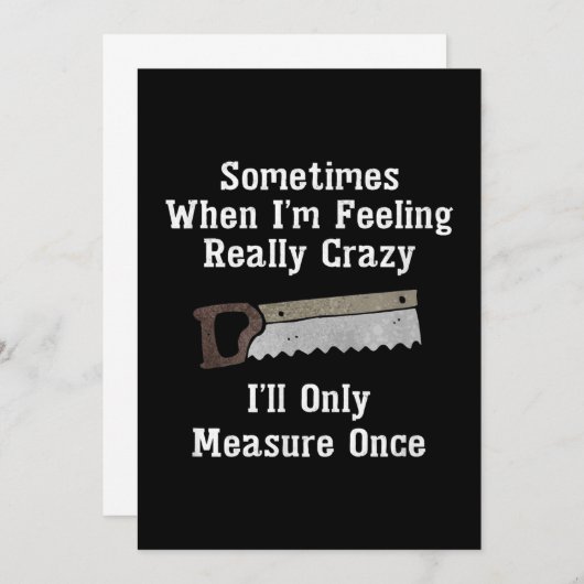 Faire-part Funny Woodworker Carpenter (Devant / Derrière)