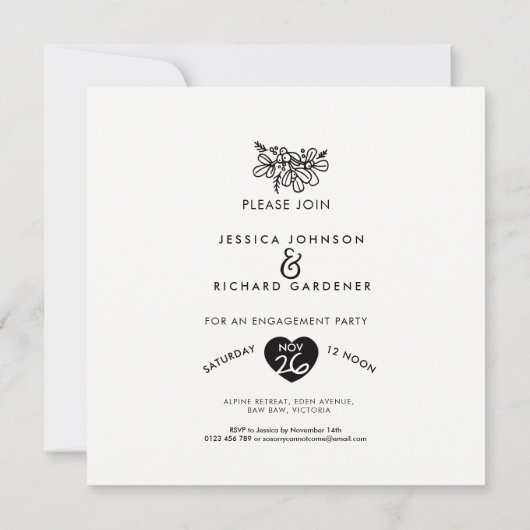 Faire-part Futur M. & Mme fiançailles d'hiver mistletoe (Dos)