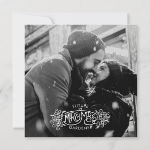 Faire-part Futur M. & Mme fiançailles d'hiver mistletoe