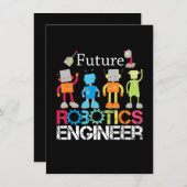 Faire-part Futur Robotique Ingénieur Robots Costume d'amour c (Devant / Derrière)
