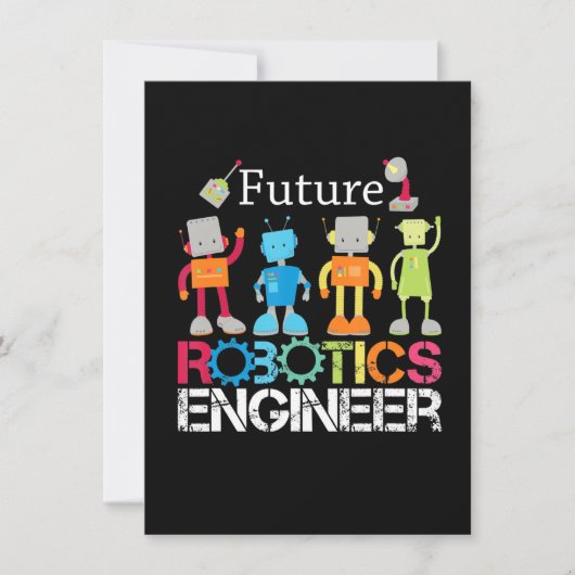 Faire-part Futur Robotique Ingénieur Robots Costume d'amour c (Devant)