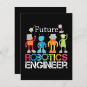 Faire-part Futur Robotique Ingénieur Robots Costume d'amour c (Devant / Derrière)