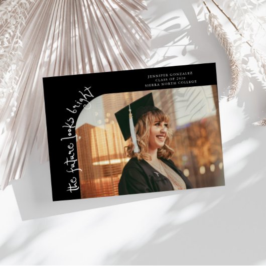 Faire-part Future Looks Bright Black Curved Photo