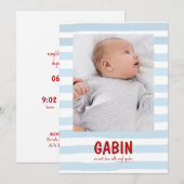 Faire-Part Gabin (Devant / Derrière)