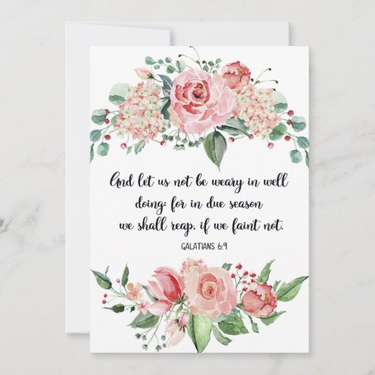 Faire-part Galates 6:9, Écriture, Bible Art, Aquarelle (Devant)