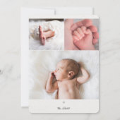 Faire-part Garçon Bleu Eucalyptus Verdure Monogramme Naissanc (Dos)