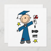 Faire-part Garçon diplômé (Devant / Derrière)