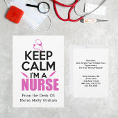 Faire-part Garde ton calme, je suis une infirmière rappel