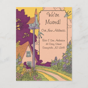 Faire-part Garden Cottage Nouvelle adresse Carte postale