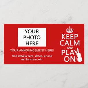 Faire-part Gardez le calme et jouez sur (violon)(n'importe qu