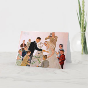 Faire-part Gâteau d'anniversaire de mariage coupé avec élégan