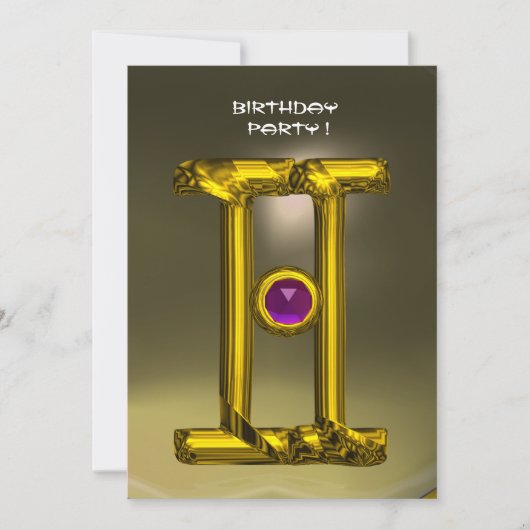 Faire-part GEMINI ALEXANDRITE jaune vif, gris (Devant)