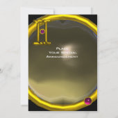 Faire-part GEMINI ALEXANDRITE jaune vif, gris (Dos)