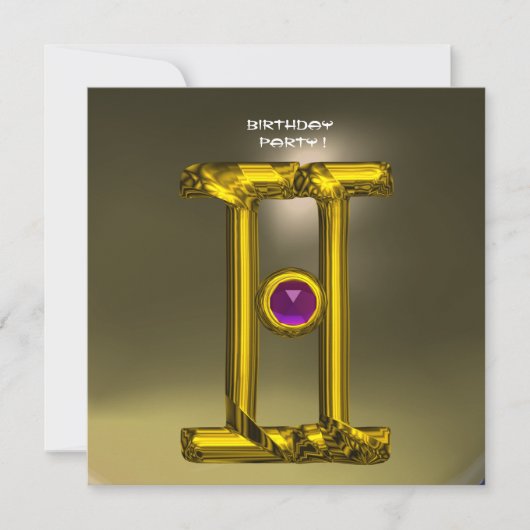 Faire-part GEMINI ALEXANDRITE jaune vif, gris (Devant)