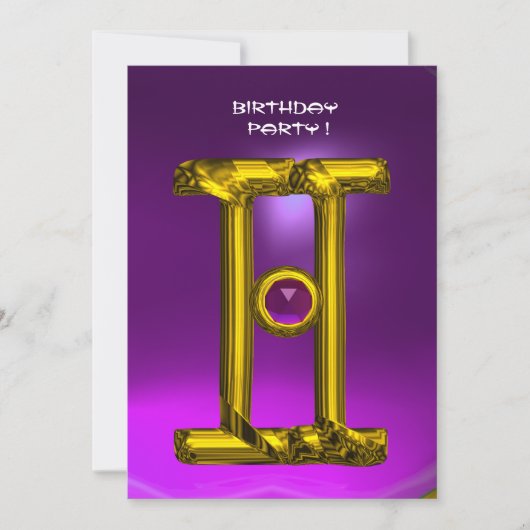 Faire-part GEMINI AMÉTHYST, Alexandrite jaune vif (Devant)