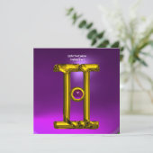 Faire-part GEMINI AMÉTHYST, Alexandrite jaune vif (Debout devant)