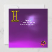 Faire-part GEMINI AMÉTHYST, Alexandrite jaune vif (Dos)