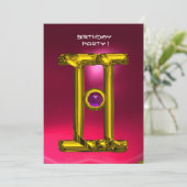 Faire-part GEMINI RUBY, Alexandrite jaune vif rose rouge (Debout devant)