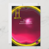 Faire-part GEMINI RUBY, Alexandrite jaune vif rose rouge (Dos)