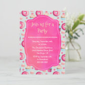 Faire-part générique pour une fête avec macarons e (Debout devant)