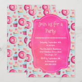 Faire-part générique pour une fête avec macarons e (Devant / Derrière)