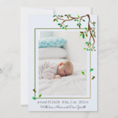 Faire-part Girafe de mignonne pastel photo bébé garçon (Dos)