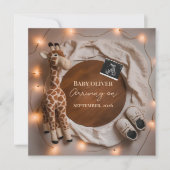 Faire-part  giraffe baby reveal pregnancy announcement card (Devant)
