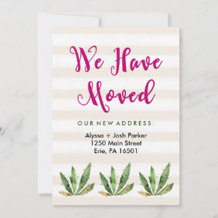 Faire-part Glam Cactus   Desert Stripes Changement d'adresse