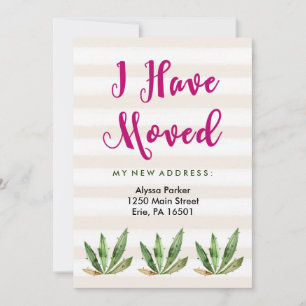 Faire-part Glam Cactus   Desert Stripes Changement d'adresse