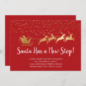 Faire-part Glam Père Noël a un nouveau stop Reindeer Holiday  (Devant / Derrière)