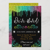 Faire-part Glam Rainbow Gradient Parties scintillant Nouveau  (Devant / Derrière)