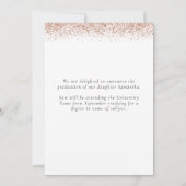 Faire-part Glam Rose Gold Parties scintillant Photo 2024 Grad (Dos)