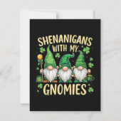 Faire-part Gnome de la Fête de la Saint-Patrick Chanceux Trèf (Dos)