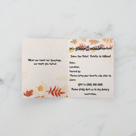 Faire-part Gobble jusqu'à ce que nous tournions Enregistrer l (Intérieur)