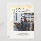 Faire-part Gold Abstrait Graduation Bible Verse Photo (Devant)