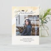 Faire-part Gold Abstrait Graduation Bible Verse Photo (Debout devant)