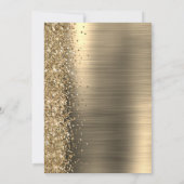 Faire-part Gold Brushed Metal Script Save the Date (Dos)