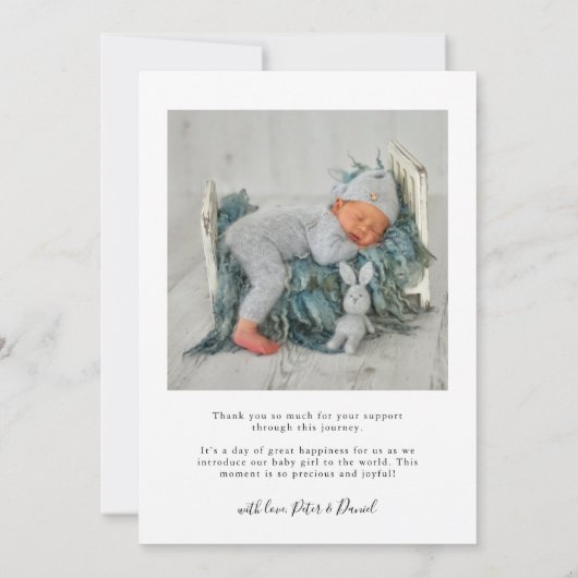 Faire-part Gold Christmas Joy Photo bébé Naissance (Dos)