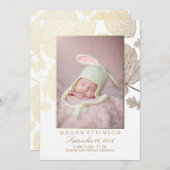 Faire-part Gold Fall Nouveau-né Photo de naissance Annonces (Devant / Derrière)