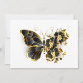 Faire-part Gold flower Butterfly with Black Orchid (Devant)