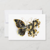 Faire-part Gold flower Butterfly with Black Orchid (Devant)