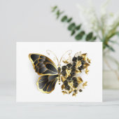 Faire-part Gold flower Butterfly with Black Orchid (Debout devant)