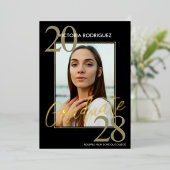 Faire-part Gold Foil Black Trendy (Debout devant)
