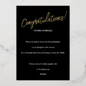 Faire-part Gold Foil Black Trendy (Verso)