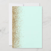 Faire-part Gold Glitter Edge Mint Green Save the Date (Dos)