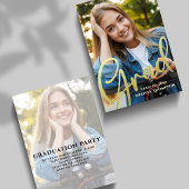 Faire-part Gold Graduation Photo Elegant Custom