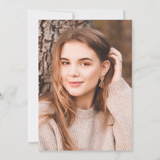 Faire-part Gold Ivy Script Photo De Parent Black Graduation (Dos)