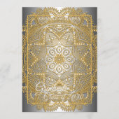 Faire-part Gold Mandala Silver Grey Graduation (Devant)